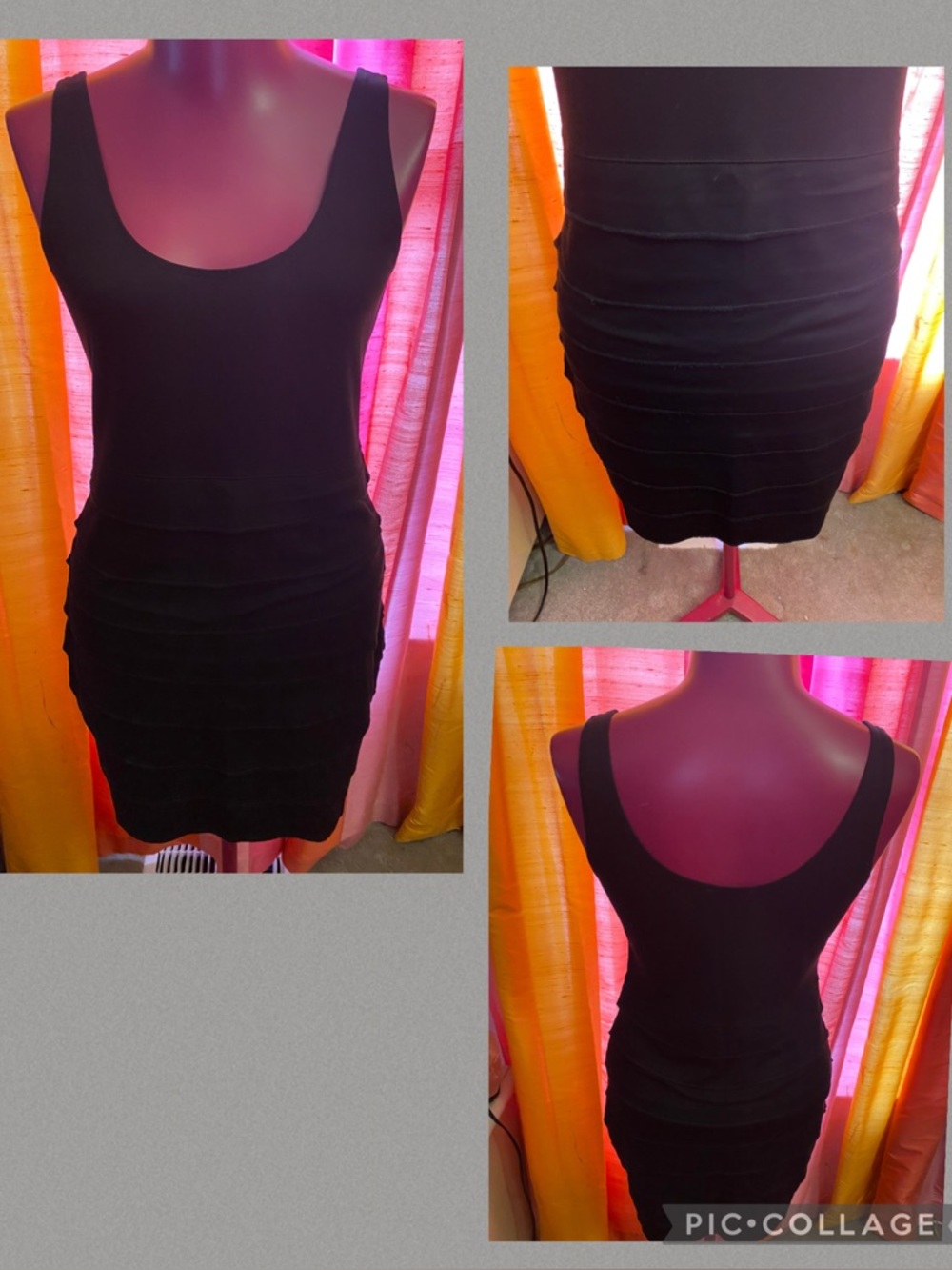 H&M black Cotton Body con Dress size Small